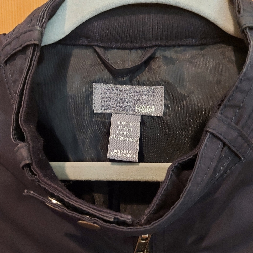 H&M mens blue bomber jacket L 42R - Picture 6 of 7